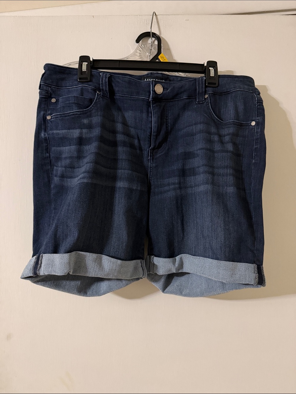 Liverpool Navy Blue Cuffed Denim Shorts